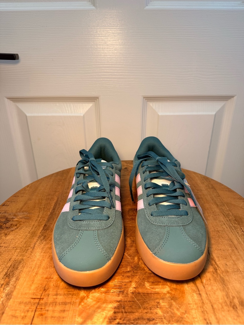 Adidas VL Court 3.0 Women’s Teal and Pink Sneakers NWT - Picture 6 of 6